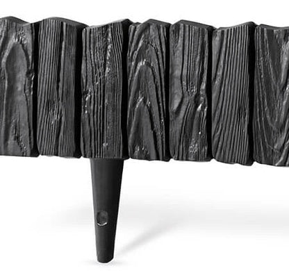 Lawn Edging, Plastic Palisade Wood Effect, 2.32m, Black - Best4Trade-Retail Garden tools & Accesories