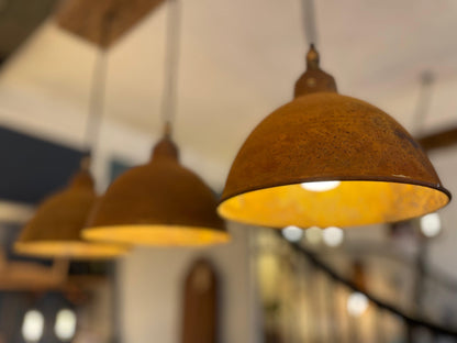 Oak Beam Chandelier with Industrial Shades | Kitchen Island & Task Lighting UK