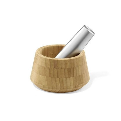 Zack Opeso Stainless Steel & Bamboo Mortar and Pestle