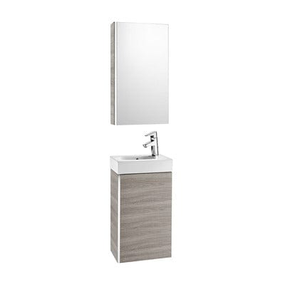 Mini Base 450mm Bathroom Unit - Basin & Bathroom Mirror Cabinet Pack - All Colours - Roca