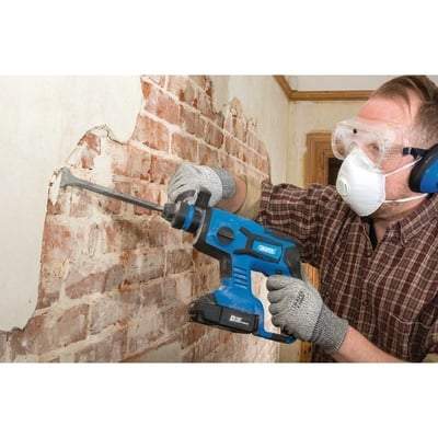 D20 20V Brushless SDS+ Rotary Hammer Drill with 2 x 2.0Ah Batteries and Charger - Draper