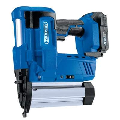 D20 20V Nailer/Stapler with 1 x 2.0Ah Battery and Charger - Draper