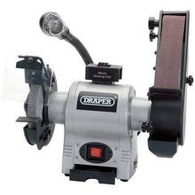 Load image into Gallery viewer, Bench Grinder with Sanding Belt and Worklight - 150mm - 370W - Draper
