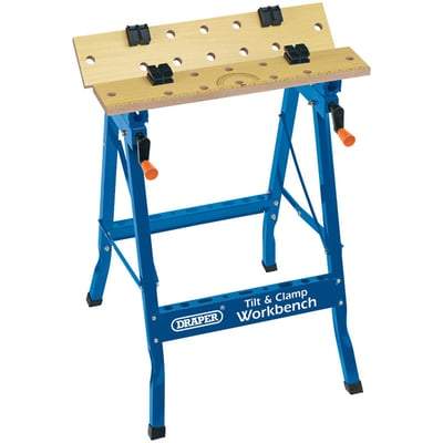 Tilt & Clamp Fold Down Workbench - 600mm - Draper