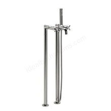 Load image into Gallery viewer, Loft Chrome Floorstanding Bath Shower Mixer Tap With Standpipes &amp; Kit - Roca

