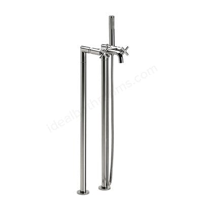 Loft Chrome Floorstanding Bath Shower Mixer Tap With Standpipes & Kit - Roca