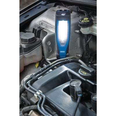 COB/SMD LED Rechargeable Inspection Lamp - 7W - 700 Lumens - USB Charger & Cable - All Colours - Draper