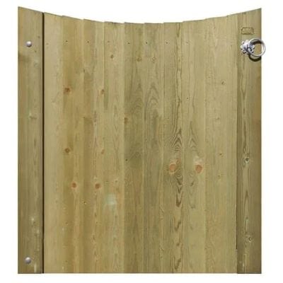 Concave Featherboard Gate (Left Hand Hanging) Complete with Fittings 1.15m x 1m - Jacksons Fencing