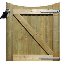 Load image into Gallery viewer, Concave Featherboard Gate (Left Hand Hanging) Complete with Fittings 1.15m x 1m - Jacksons Fencing

