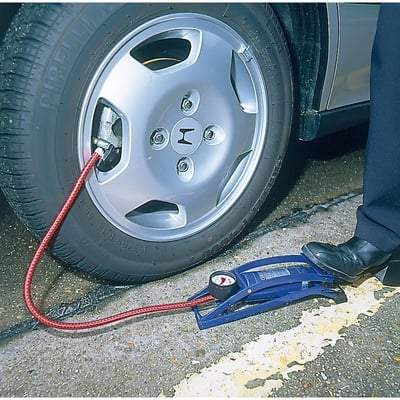 Draper Single Cylinder Foot Pump With Pressure Gauge - Draper