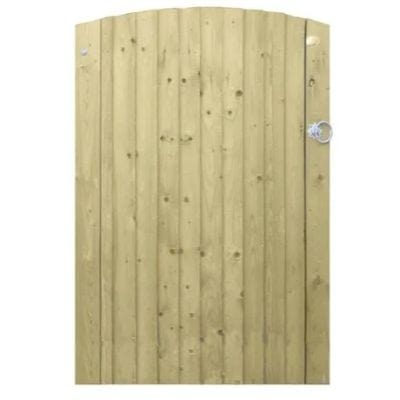 Convex Featherboard Gate (Left Hand Hanging) Complete with Fittings (Non Standard Hanging) 1.45m x 1m - Jacksons Fencing