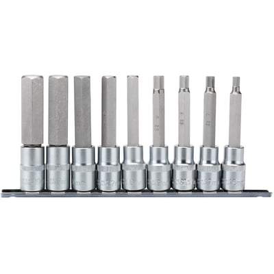 Draper Long Metric Hex Socket Bit Set - 1/2