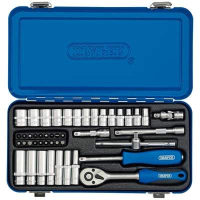 Draper Metric Socket Set In Metal Case - 1/4