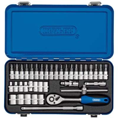 Draper Metric Socket Set In Metal Case - 1/4