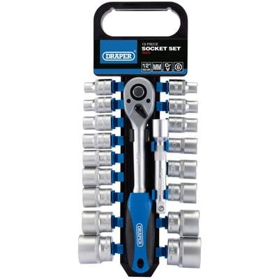 Draper Metric Socket and Ratchet Set - 1/2" Square Drive - (19 Piece)