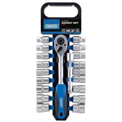 Draper Combined MM/AF Socket and Ratchet Set - 1/2