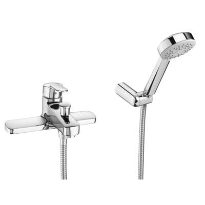 Victoria V2 Chrome Deck Mounted Bath Shower Mixer - Roca