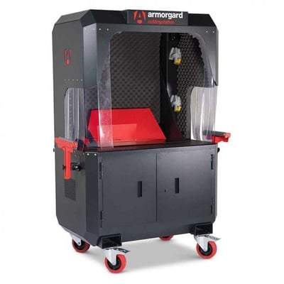 CuttingStation SS7, chopsaw work bench with extendable back