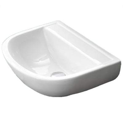 Compact 50cm Special Needs Basin no Tap Hole or Overflow in Alpine White - RAK Ceramics