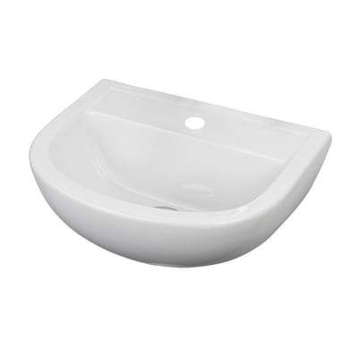 Compact 50cm Special Needs Basin 1 Tap hole with No Overflow in Alpine White - RAK Ceramics