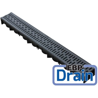 Domestic Drainage Channel w/ Heel Safe Polypropylene Grating x 1m - EBP Building Products