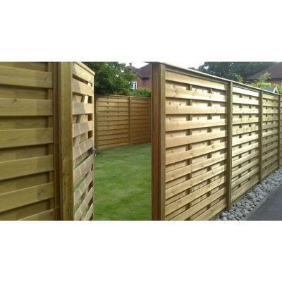 Level Top Hit and Miss Fence Panel (Horizontal Boards) - All Sizes