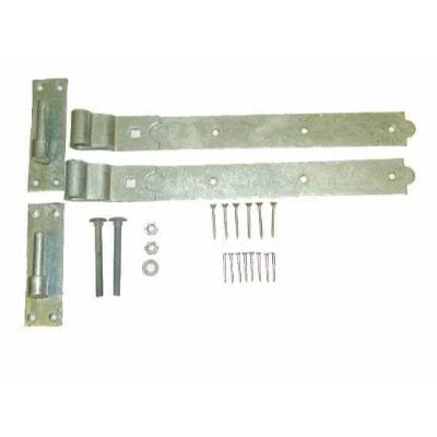 Galvanised Folded Hook and Band Hinges x 400mm incl Bolts and Screws (Set of 2) - Jacksons Fencing