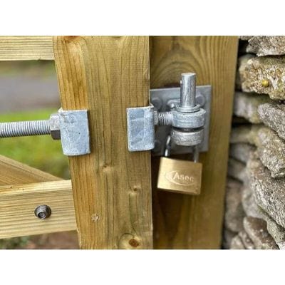 Galvanised Anti-Lift Device for Timber Feild Gates incl Padlock - Jacksons Fencing