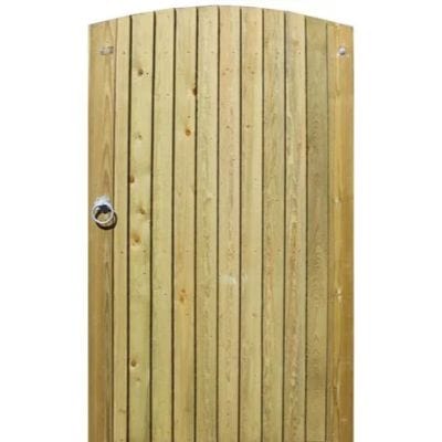 Convex Featherboard Gate Incl Post and Fittings 1.75m x 1m - Jacksons Fencing