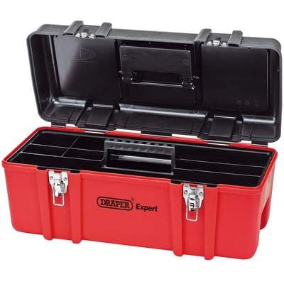 Draper Plastic Tool Box with Tote Tray - 580mm - Draper