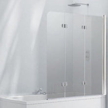 Load image into Gallery viewer, Aquaglass 6mm Frameless Bath Screen with 3 Folding Panels - 1400 x 1200mm - Aqua
