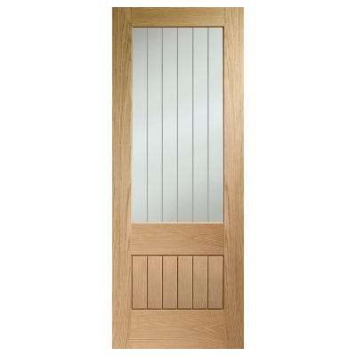 Internal Oak Suffolk 2XG (Clear Etched Glass) - XL Joinery