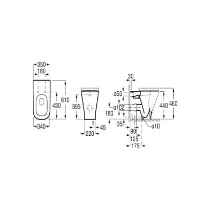 The Gap Comfort Height Back To Wall Toilet Pan - Roca