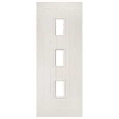 Ely White Primed Glazed (3 Light) Internal Door - All Sizes - Deanta