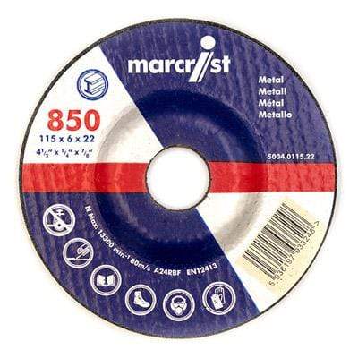 850 DPC Metal Grinding Disc (22.2mm Bore) (Box of 25) - All Sizes - Marcrist Tools & Workwear