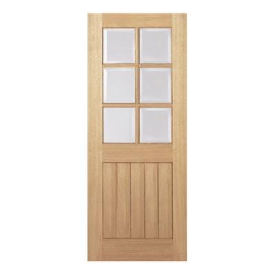 Oak Mexicano 6 Light Clear Bevelled Panel Pre-Finished Internal Door - All Sizes - LPD Doors Doors
