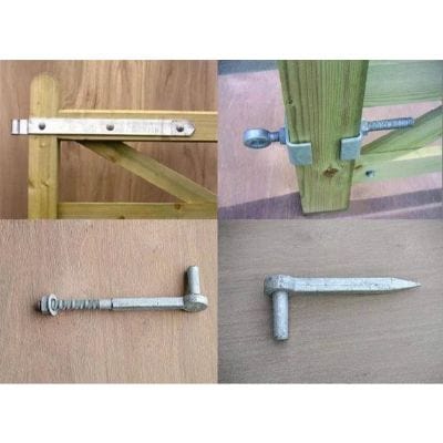 Galvanised Adjustable Hinges incl Bolts and Screws (Set of 2) - Jacksons Fencing