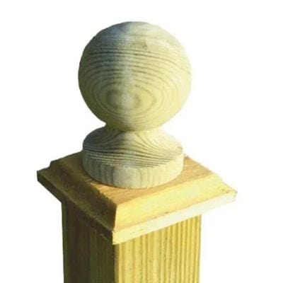 75mm Ball and Collar Post Cap for Use with 75mm x 75mm Non Slotted Posts - Jacksons Fencing
