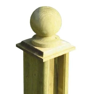 100mm Compact Ball and Collar Post Cap for Use with 100mm x 100mm Slotted Posts - Jacksons Fencing