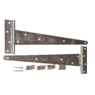 Galvanised T-Hinges incl Screws (Set of 2) - Jacksons Fencing