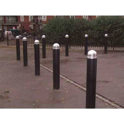 Polyester Powder Coated Bollard w/ Aluminium Top 1.5m x 178mm (Diameter) - Jacksons Fencing