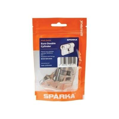 Matt Satin Euro Double Cylinder - 70mm x 35/35mm - Sparka Uk Doors