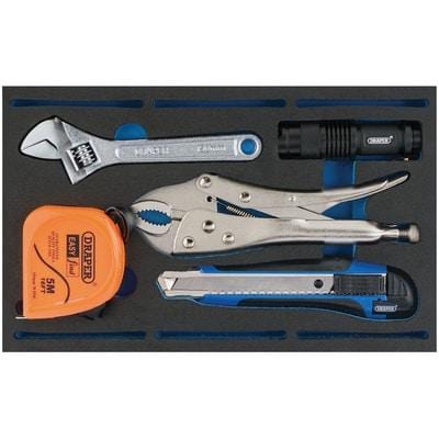 Draper Tool Kit in 1/4 Drawer Eva Insert Tray- (5 Piece) - Draper