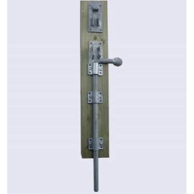 Galvanised Heavy Lockable Drop Bolt with Staple Brackets and Received incl Bolts and Screws - Jacksons Fencing