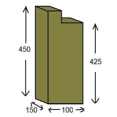 Centre Gate Stop for Pair of Garden Gates - 450mm x 100mm x 150mm - Jacksons Fencing