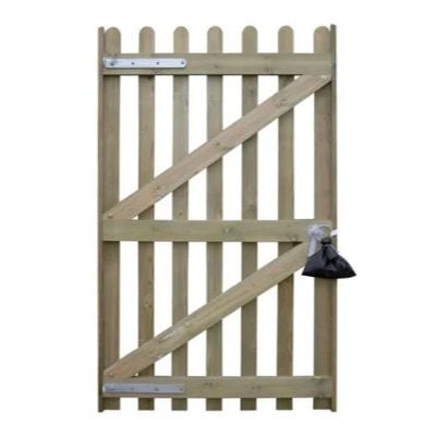 Round Pale Palisade Gate (Right Hand Hanging) - 1.75m x 1m - Jacksons Fencing
