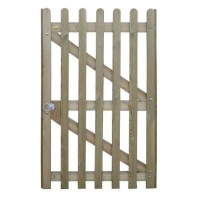 Round Pale Palisade Gate (Right Hand Hanging) - 1.75m x 1m - Jacksons Fencing