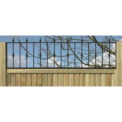 Level Top Railing Topper Panel 1.83m x 0.45m - Black Powder Coated - Jacksons Fencing