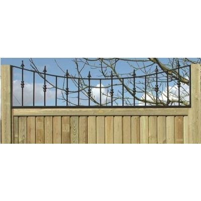 Concave Railing Topper Panel 1.83m x 0.45m - Black Powder Coated