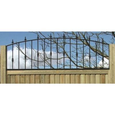 Convex Railing Topper Panel 1.83m x 0.45m - Black Powder Coated - Jacksons Fencing